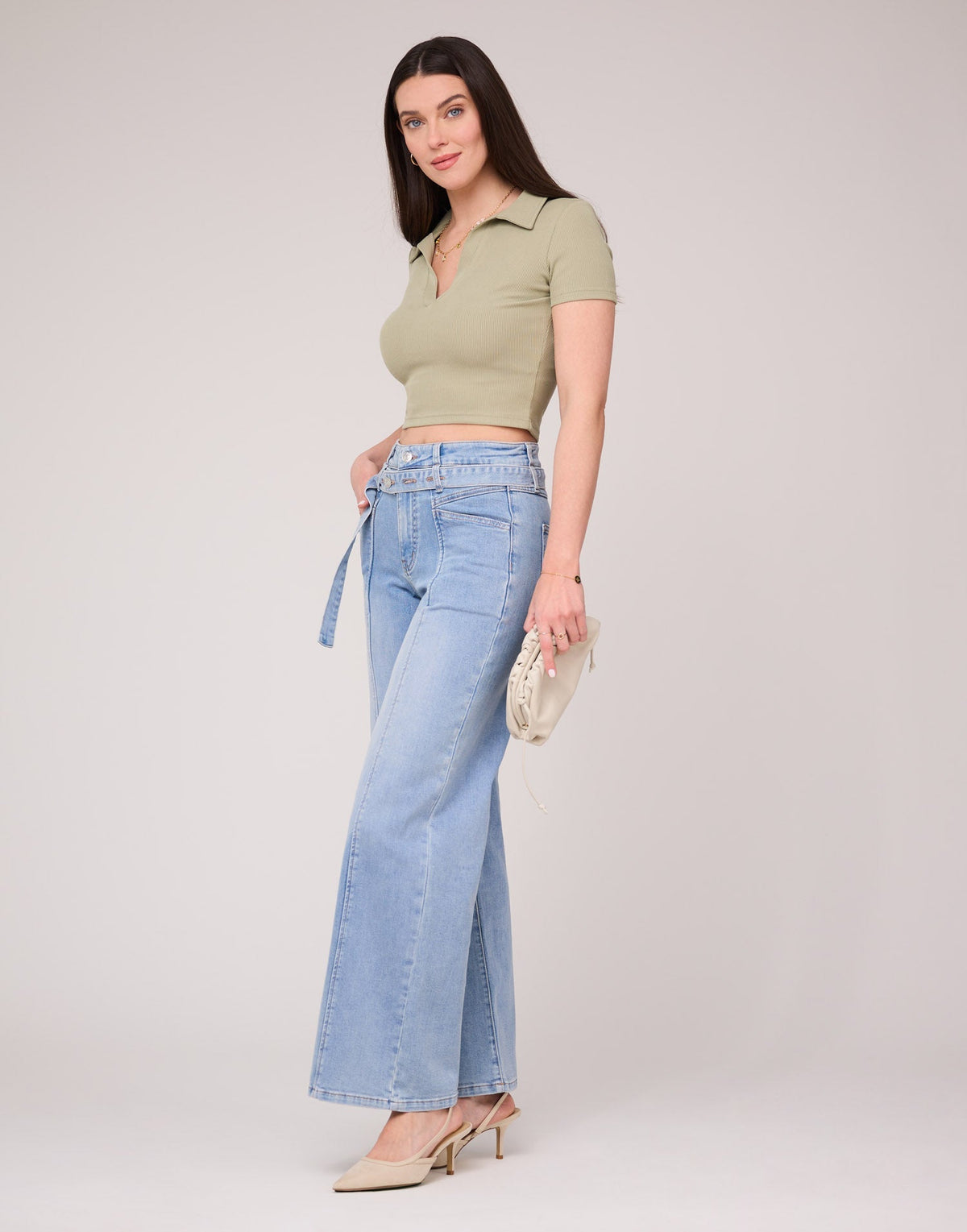 LILY WIDE LEG JEANS / COTTAGE BLUE